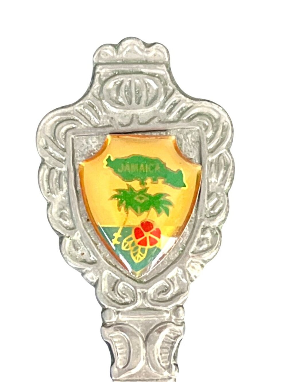 Vintage Jamaica Souvenir Collectible Spoon With Enamel Shield Design 5.5" Long